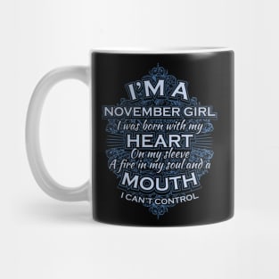 Awesome November Girl T shirt Gift Birthday Mug